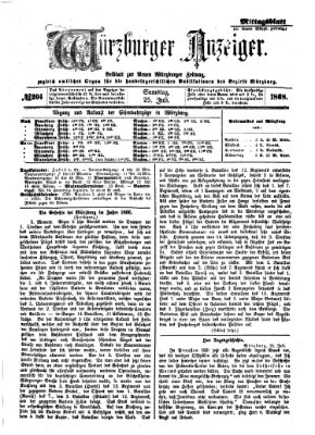 Würzburger Anzeiger. Mittagsblatt (Neue Würzburger Zeitung) Samstag 25. Juli 1868