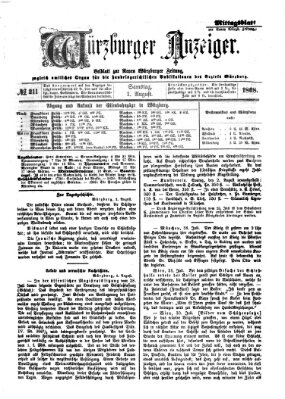 Würzburger Anzeiger. Mittagsblatt (Neue Würzburger Zeitung) Samstag 1. August 1868