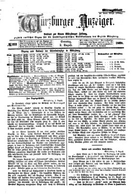 Würzburger Anzeiger. Mittagsblatt (Neue Würzburger Zeitung) Sonntag 2. August 1868