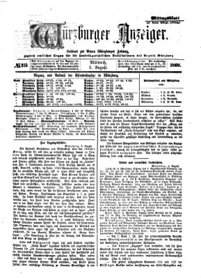 Würzburger Anzeiger. Mittagsblatt (Neue Würzburger Zeitung) Mittwoch 5. August 1868