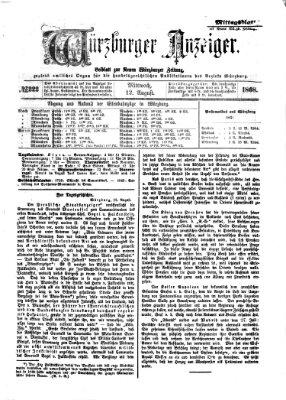 Würzburger Anzeiger. Mittagsblatt (Neue Würzburger Zeitung) Mittwoch 12. August 1868