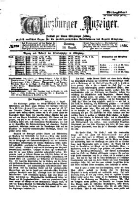 Würzburger Anzeiger. Mittagsblatt (Neue Würzburger Zeitung) Sonntag 16. August 1868