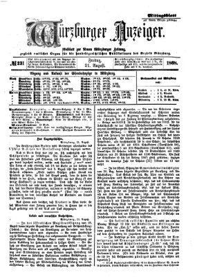 Würzburger Anzeiger. Mittagsblatt (Neue Würzburger Zeitung) Freitag 21. August 1868