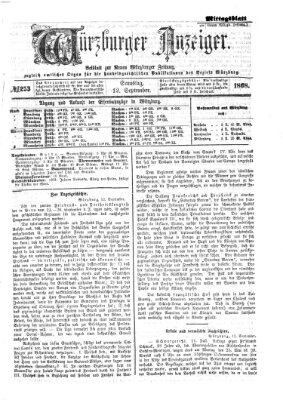 Würzburger Anzeiger. Mittagsblatt (Neue Würzburger Zeitung) Samstag 12. September 1868