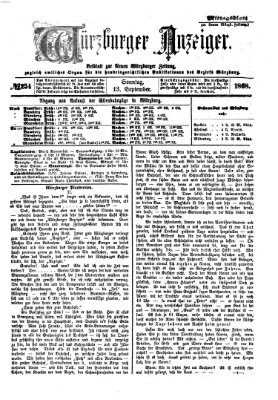 Würzburger Anzeiger. Mittagsblatt (Neue Würzburger Zeitung) Sonntag 13. September 1868