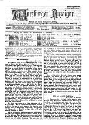 Würzburger Anzeiger. Mittagsblatt (Neue Würzburger Zeitung) Mittwoch 16. September 1868