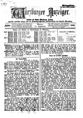 Würzburger Anzeiger. Mittagsblatt (Neue Würzburger Zeitung) Montag 21. September 1868