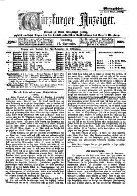 Würzburger Anzeiger. Mittagsblatt (Neue Würzburger Zeitung) Samstag 26. September 1868