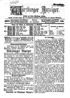 Würzburger Anzeiger. Mittagsblatt (Neue Würzburger Zeitung) Montag 28. September 1868