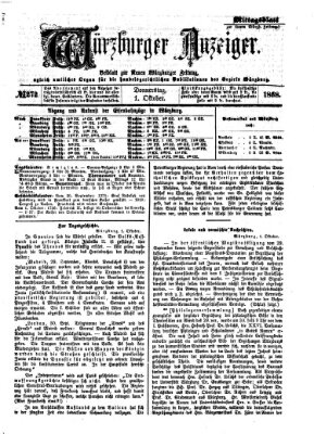 Würzburger Anzeiger. Mittagsblatt (Neue Würzburger Zeitung) Donnerstag 1. Oktober 1868