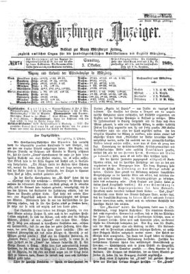 Würzburger Anzeiger. Mittagsblatt (Neue Würzburger Zeitung) Samstag 3. Oktober 1868