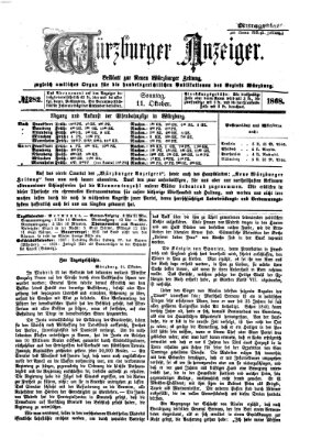 Würzburger Anzeiger. Mittagsblatt (Neue Würzburger Zeitung) Sonntag 11. Oktober 1868