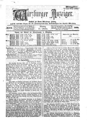 Würzburger Anzeiger. Mittagsblatt (Neue Würzburger Zeitung) Montag 12. Oktober 1868