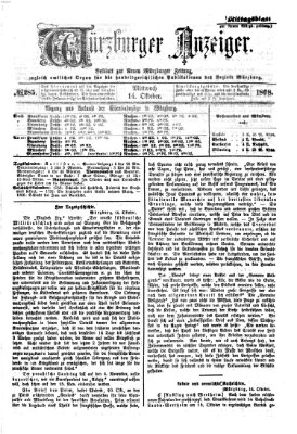 Würzburger Anzeiger. Mittagsblatt (Neue Würzburger Zeitung) Mittwoch 14. Oktober 1868