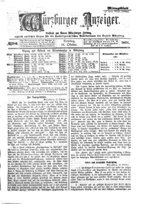 Würzburger Anzeiger. Mittagsblatt (Neue Würzburger Zeitung) Sonntag 18. Oktober 1868