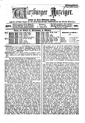 Würzburger Anzeiger. Mittagsblatt (Neue Würzburger Zeitung) Dienstag 3. November 1868