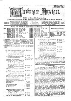 Würzburger Anzeiger. Mittagsblatt (Neue Würzburger Zeitung) Samstag 7. November 1868