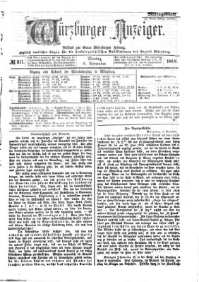 Würzburger Anzeiger. Mittagsblatt (Neue Würzburger Zeitung) Montag 9. November 1868