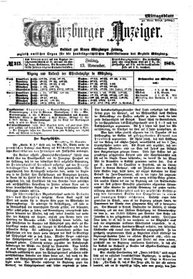 Würzburger Anzeiger. Mittagsblatt (Neue Würzburger Zeitung) Freitag 13. November 1868