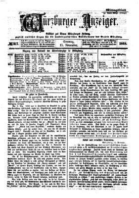 Würzburger Anzeiger. Mittagsblatt (Neue Würzburger Zeitung) Sonntag 15. November 1868