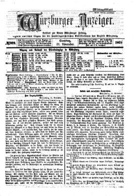 Würzburger Anzeiger. Mittagsblatt (Neue Würzburger Zeitung) Samstag 21. November 1868