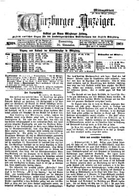 Würzburger Anzeiger. Mittagsblatt (Neue Würzburger Zeitung) Donnerstag 26. November 1868