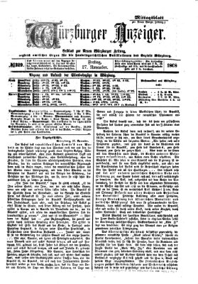 Würzburger Anzeiger. Mittagsblatt (Neue Würzburger Zeitung) Freitag 27. November 1868