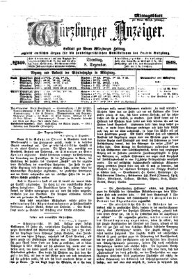 Würzburger Anzeiger. Mittagsblatt (Neue Würzburger Zeitung) Dienstag 8. Dezember 1868