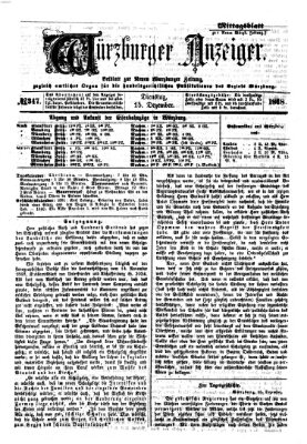 Würzburger Anzeiger. Mittagsblatt (Neue Würzburger Zeitung) Dienstag 15. Dezember 1868