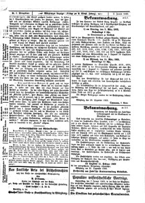 Würzburger Anzeiger. Mittagsblatt (Neue Würzburger Zeitung) Mittwoch 6. Januar 1869