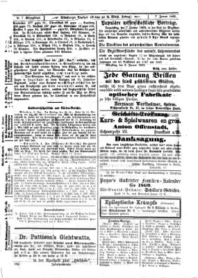 Würzburger Anzeiger. Mittagsblatt (Neue Würzburger Zeitung) Donnerstag 7. Januar 1869