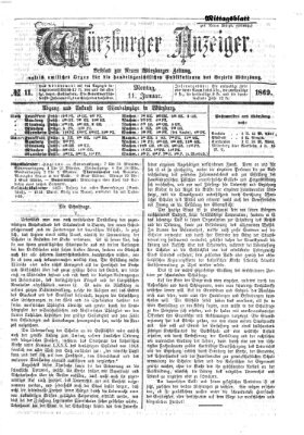 Würzburger Anzeiger. Mittagsblatt (Neue Würzburger Zeitung) Montag 11. Januar 1869