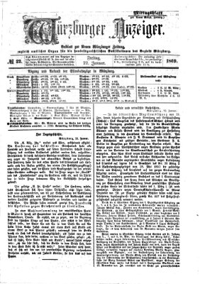 Würzburger Anzeiger. Mittagsblatt (Neue Würzburger Zeitung) Freitag 22. Januar 1869