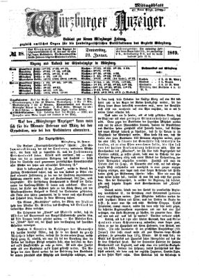 Würzburger Anzeiger. Mittagsblatt (Neue Würzburger Zeitung) Donnerstag 28. Januar 1869