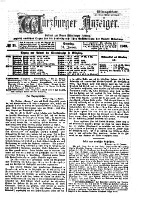 Würzburger Anzeiger. Mittagsblatt (Neue Würzburger Zeitung) Sonntag 31. Januar 1869