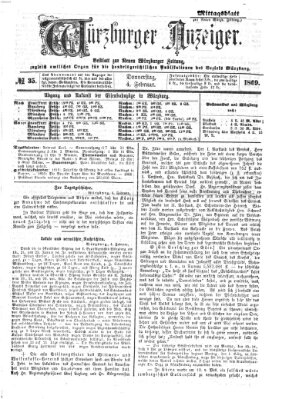 Würzburger Anzeiger. Mittagsblatt (Neue Würzburger Zeitung) Donnerstag 4. Februar 1869