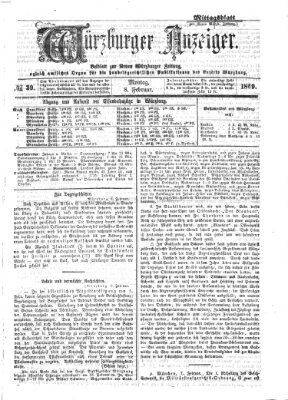 Würzburger Anzeiger. Mittagsblatt (Neue Würzburger Zeitung) Montag 8. Februar 1869
