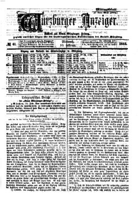 Würzburger Anzeiger. Mittagsblatt (Neue Würzburger Zeitung) Mittwoch 10. Februar 1869