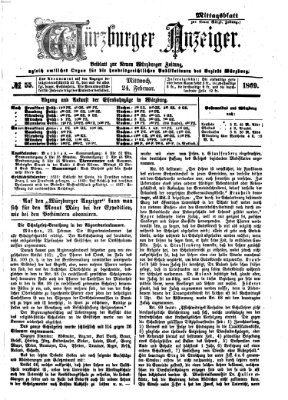 Würzburger Anzeiger. Mittagsblatt (Neue Würzburger Zeitung) Mittwoch 24. Februar 1869