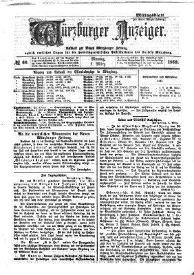 Würzburger Anzeiger. Mittagsblatt (Neue Würzburger Zeitung) Montag 1. März 1869