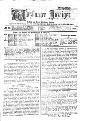 Würzburger Anzeiger. Mittagsblatt (Neue Würzburger Zeitung) Samstag 6. März 1869