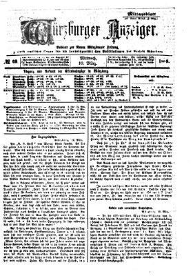 Würzburger Anzeiger. Mittagsblatt (Neue Würzburger Zeitung) Mittwoch 10. März 1869