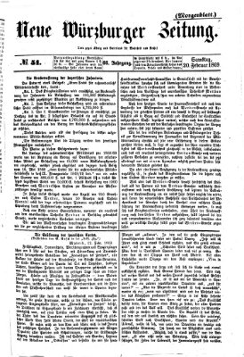 Neue Würzburger Zeitung. Morgenblatt (Neue Würzburger Zeitung) Samstag 20. Februar 1869