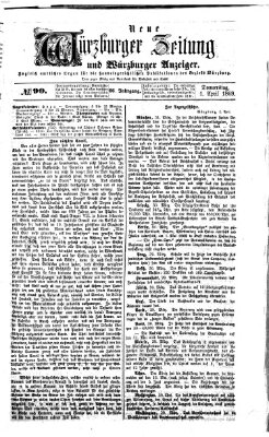 Neue Würzburger Zeitung und Würzburger Anzeiger (Neue Würzburger Zeitung) Donnerstag 1. April 1869