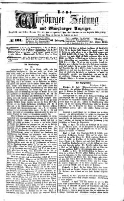 Neue Würzburger Zeitung und Würzburger Anzeiger (Neue Würzburger Zeitung) Montag 12. April 1869