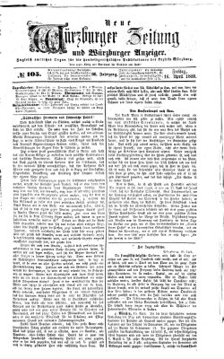 Neue Würzburger Zeitung und Würzburger Anzeiger (Neue Würzburger Zeitung) Freitag 16. April 1869