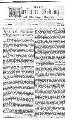 Neue Würzburger Zeitung und Würzburger Anzeiger (Neue Würzburger Zeitung) Montag 19. April 1869