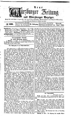 Neue Würzburger Zeitung und Würzburger Anzeiger (Neue Würzburger Zeitung) Mittwoch 21. April 1869