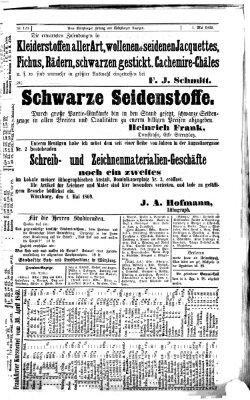 Neue Würzburger Zeitung und Würzburger Anzeiger (Neue Würzburger Zeitung) Samstag 1. Mai 1869