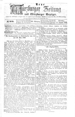 Neue Würzburger Zeitung und Würzburger Anzeiger (Neue Würzburger Zeitung) Dienstag 10. August 1869